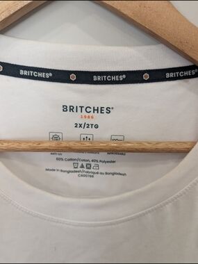 Britches White Crewneck T‑Shirt - 2X
